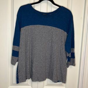Torrid Cute Plus Size Top with Lace on Back Size 1X Blue Gray